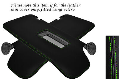 GREEN STITCHING FITS FORD FOCUS MK1 MK2 98-04 2X SUN VISORS LEATHER COVER ONLY