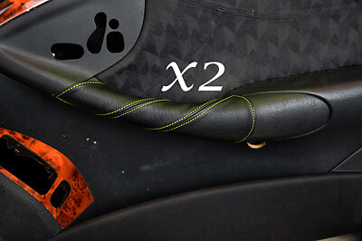 YELLOW STITCHING FITS MERCEDES CLK W209 C209 02-09 2X DOOR HANDLE COVERS