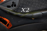 YELLOW STITCHING FITS MERCEDES CLK W209 C209 02-09 2X DOOR HANDLE COVERS
