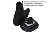 YELLOW STITCHING FITS ALFA ROMEO 147 SELESPEED SET OF GAITERS BLACK LEATHER