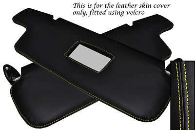 YELLOW STITCH FITS BMW 3 SERIES E21 75-84 2X SUN VISORS LEATHER COVERS ONLY