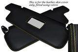 YELLOW STITCH FITS BMW 3 SERIES E21 75-84 2X SUN VISORS LEATHER COVERS ONLY