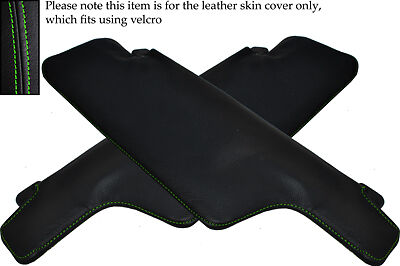 GREEN STITCH FITS PORSCHE 911 1969-1973 2X SUN VISORS LEATHER COVERS ONLY