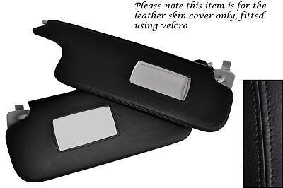 BLACK STITCH FITS RENAULT MEGANE 2002-2008 2X SUN VISORS LEATHER COVERS ONLY