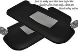BLACK STITCH FITS FORD FIESTA MK6 MK7 FUSION 02-08 2X SUN VISORS LEATHER COVERS
