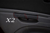 RED STITCHING FITS KIA RIO 05-10 2X FRONT DOOR HANDLE LEATHER COVERS ONLY