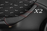 RED STITCH FITS MERCEDES C CLASS W203 COUPE 01-07 2X DOOR HANDLE LEATHER COVERS