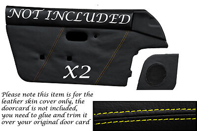 YELLOW STITCH FITS MAZDA MX5 MK1 MIATA EUNOS 89-1997 2X DOOR CARD LEATHER COVERS