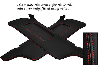 RED STITCHING FITS FORD MUSTANG 99-04 2X SUN VISORS LEATHER COVERS ONLY
