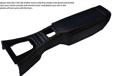 yellow stitch FITS MAZDA MX5 MK2 98-00 CENTRE CONSOLE & ARMREST LEATHER COVERS