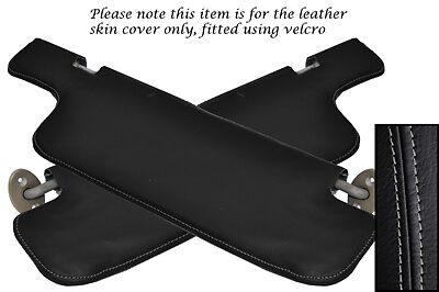 GREY STITCH FITS FORD ESCORT MK6 MK7 2X SUN VISORS LTHR COVERS NO MIRROR MODELS