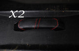RED STITCH FITS LAND ROVER DEFENDER 90 110 2X DOOR HANDLE LEATHER COVERS ONLY