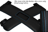 BLUE STITCHING FITS BMW Z4 E85 2X SUN VISORS LEATHER COVERS ONLY CUSTOM NEW