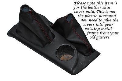 RED STITCHING FITS TOYOTA IQ 2009+ GEAR & HANDBRAKE GAITER COVERS ONLY