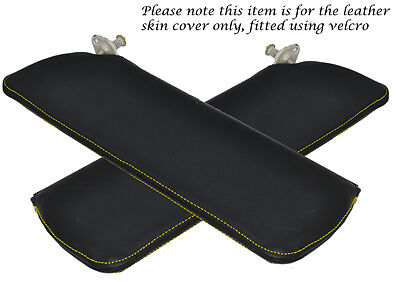 YELLOW STITCH FITS FORD CORTINA MK2 MK3 1600E 2X SUN VISORS LEATHER COVERS ONLY