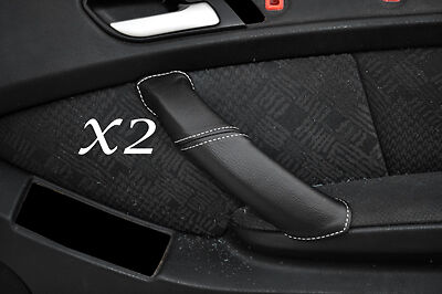 WHITE STITCHING FITS BMW X5 E53 00-07 2X FRONT DOOR HANDLE LEATHER COVERS ONLY