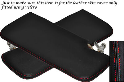 RED STITCH FITS VAUXHALL OPEL VIVA 2X SUN VISORS LEATHER COVERS ONLY CUSTOM NEW