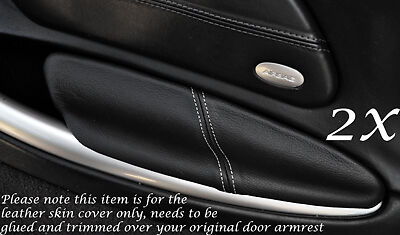 WHITE STITCH FITS PORSCHE BOXSTER 986  2X DOOR ARMREST LEATHER COVERS ONLY