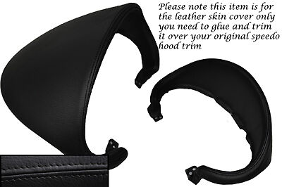 BLACK STITCH FITS AUDI TT MK2 06-13 SPEEDO GAUGE HOOD LEATHER COVER ONLY