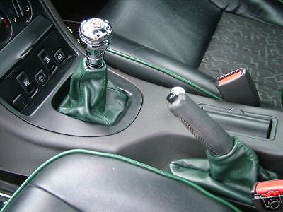 FITS MG MGF MK1 BRITISH RACING GREEN LEATHER GAITERS SET CUSTOM NEW MADE IN UK