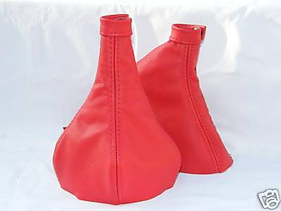 FITS ALFA ROMEO 156 98-02 GEAR+HANDBRAKE GAITER RED LEATHER CUSTOM NEW